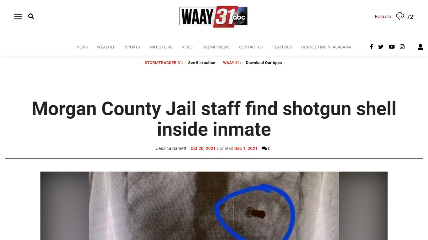 Morgan County Jail staff find shotgun shell inside inmate ...